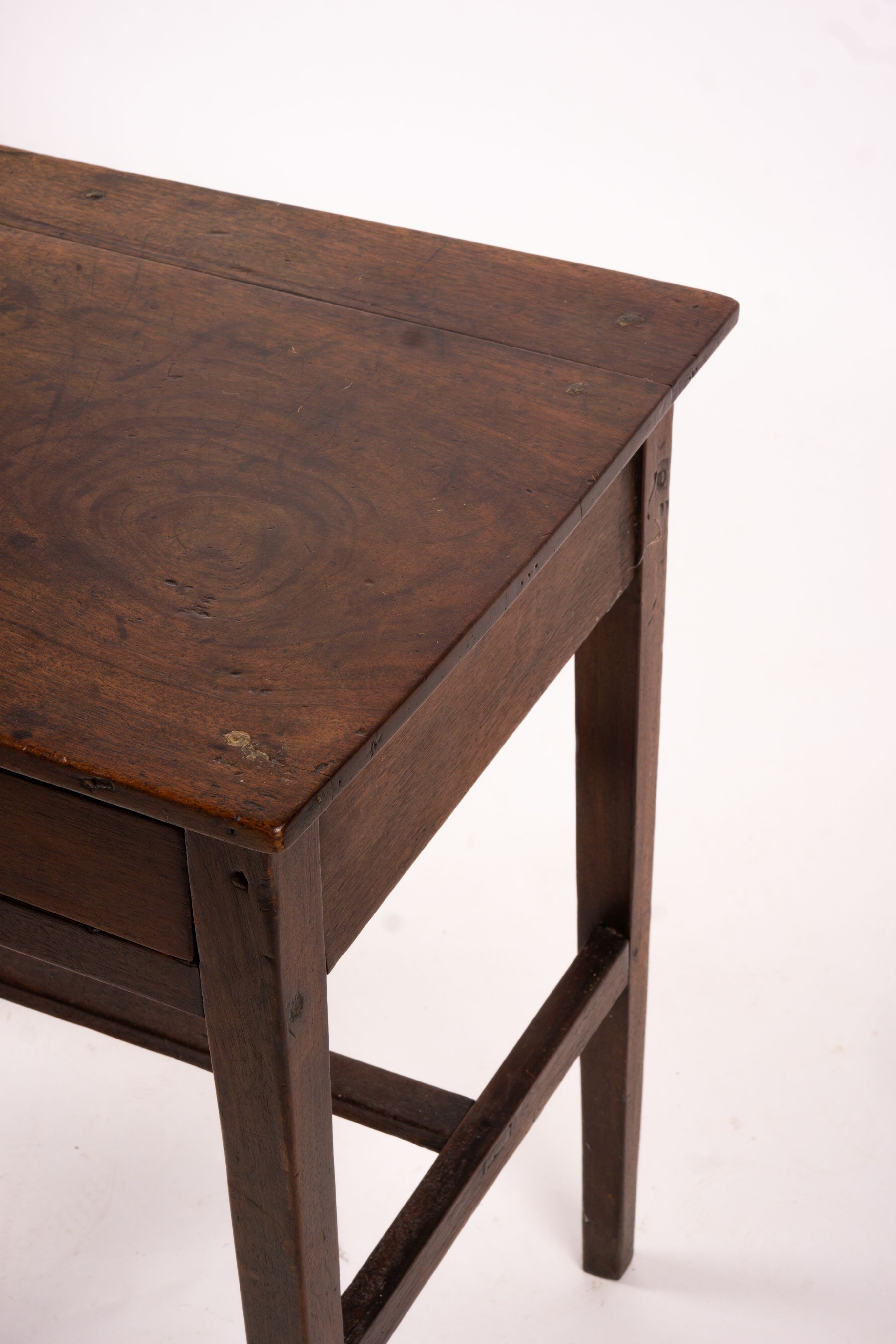 A George III rectangular mahogany side table, width 71cm, depth 45cm, height 67cm